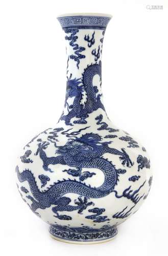 A Chinese blue and white vase