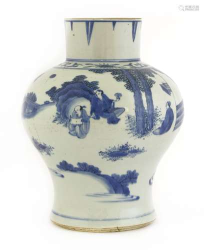 A Chinese blue and white vase