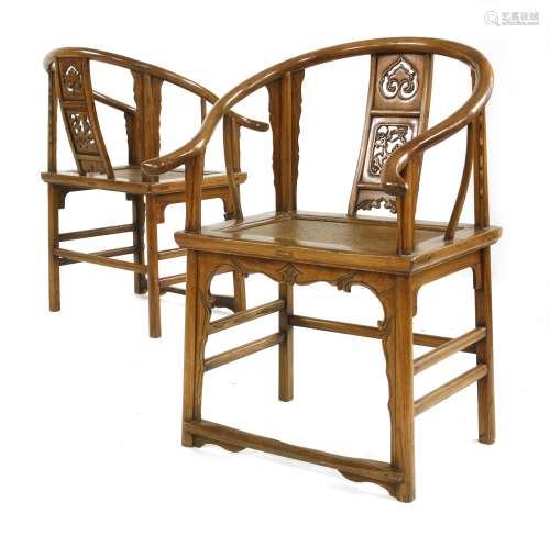 A pair of Chinese armchairs