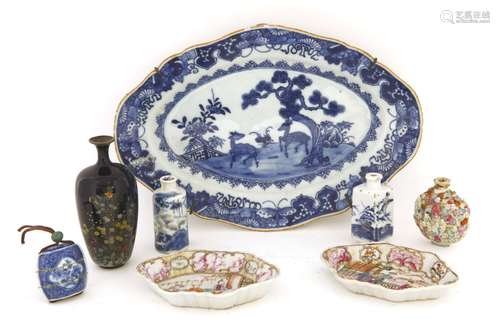 Chinese plates and snuff bottles.