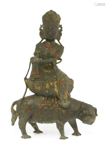 A Chinese bronze Guanyin