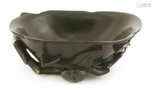 A Chinese zitan libation cup