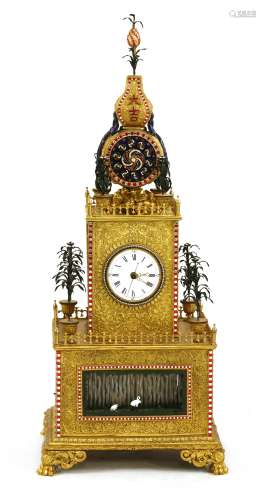 A Chinese gilt-bronze musical table clock