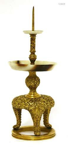 A Chinese gilt bronze pricket stick