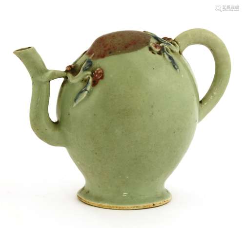 A Chinese peach shaped Cadogan wine pot