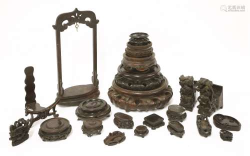 A collection of Chinese wood stands