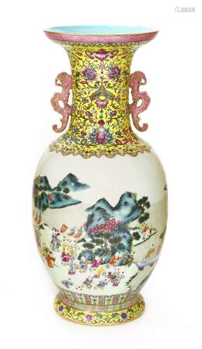 A large Chinese famille rose vase