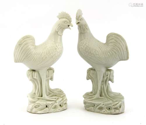 A pair of Chinese blanc de Chine figures