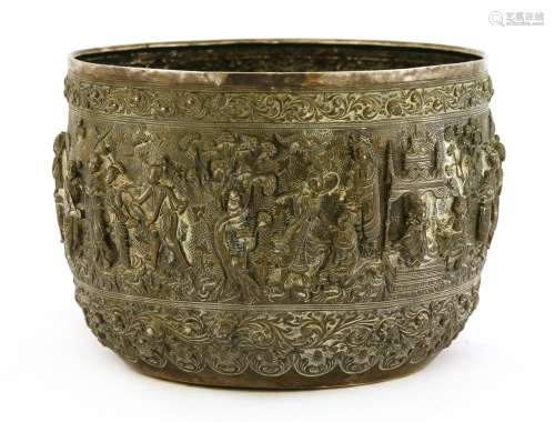 A Burmese silver bowl