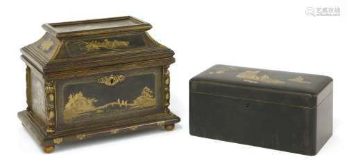 Two Japanese lacquered boxes