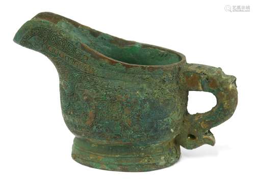 A Chinese bronze ritual pouring vessel, gong