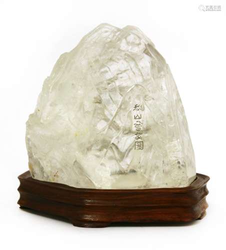 A Chinese rock crystal carving