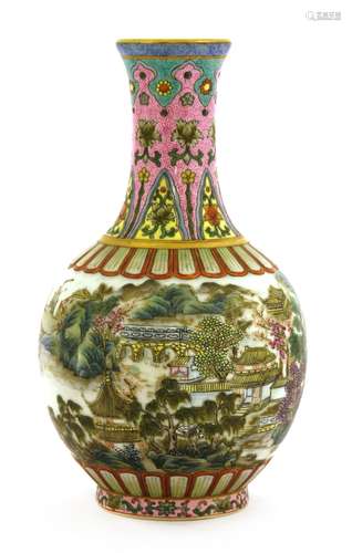 A Chinese famille rose vase