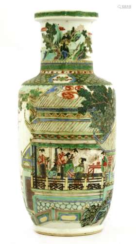 A Chinese famille verte vase