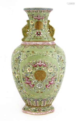 A Chinese famille rose vase