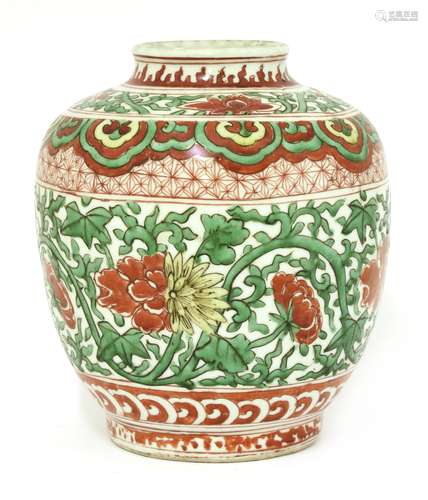 A Chinese famille verte jar