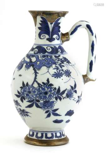 A Chinese blue and white ewer