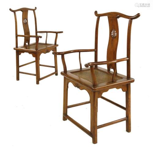 A pair of Chinese armchairs