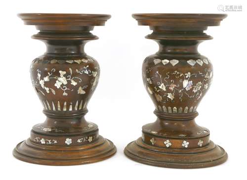 A pair of Chinese wood stands