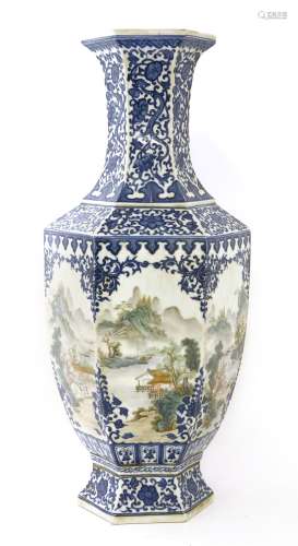 A Chinese blue and white vase