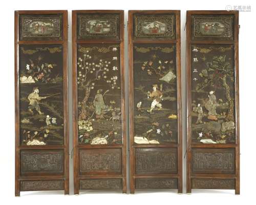 A Chinese four-fold screen