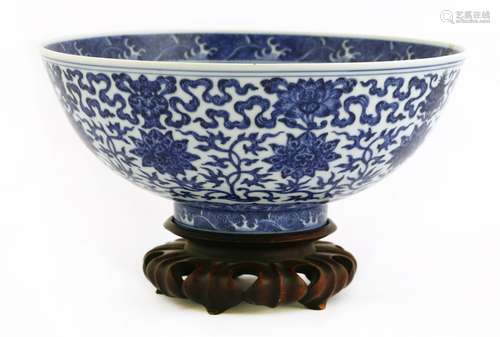 A Chinese blue and white bowl