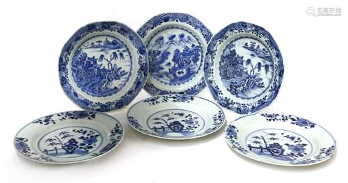 A collection of Chinese blue and white plates