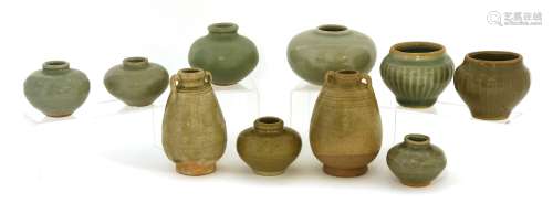 A collection of Chinese Longquan celadon jarlets