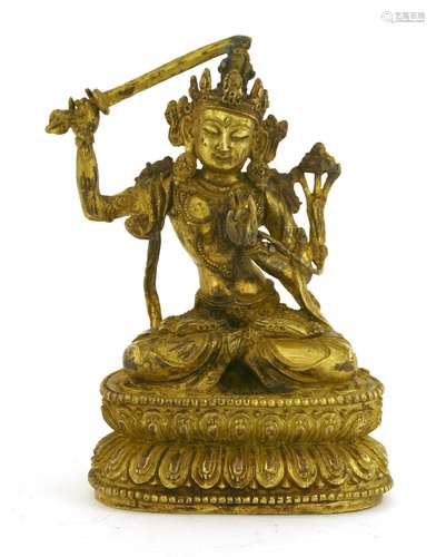 A Chinese gilt bronze bodhisattva