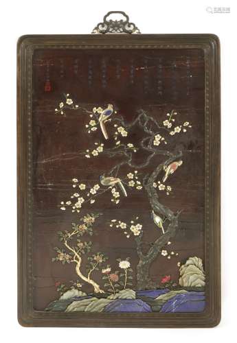 A Chinese wood hanging panel