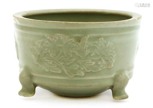 A Chinese Longquan celadon censer