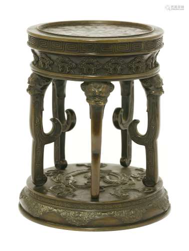A Japanese bronze stand