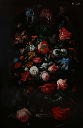 STILL LIFE-FLOWERS IN A VASE 静物花卉，丙烯画作Frederick victor bailey (1919-1996)，签名。