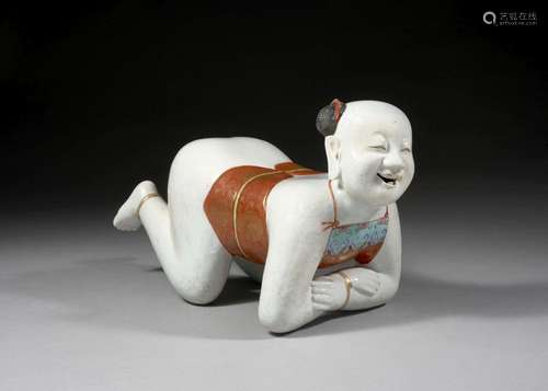 OREILLER EN FORME DE HOHO EN PORCELAINE, Chine, dynastie Qing, époque Jiaqing (1796-1820)