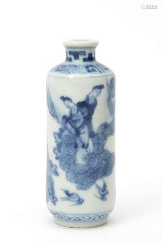 A blue & white snuff bottle with figures