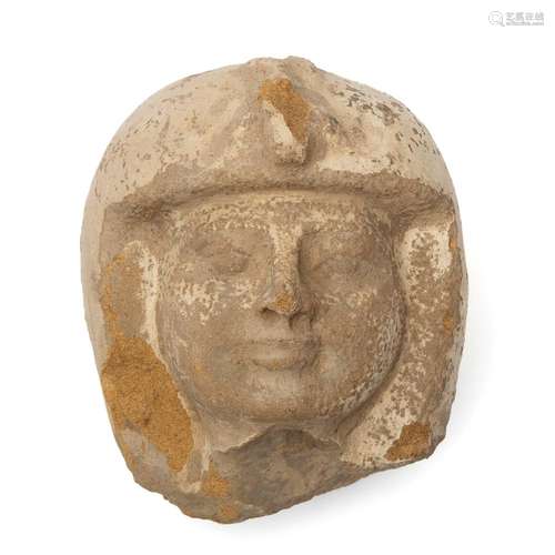 An Egyptian stone head of a Pharao