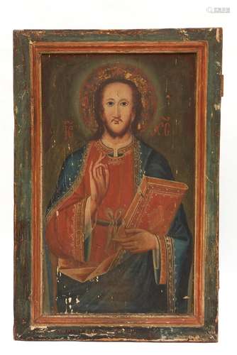 A large primitive icon of Christ