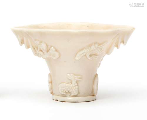 A Blanc-de-Chine libation cup