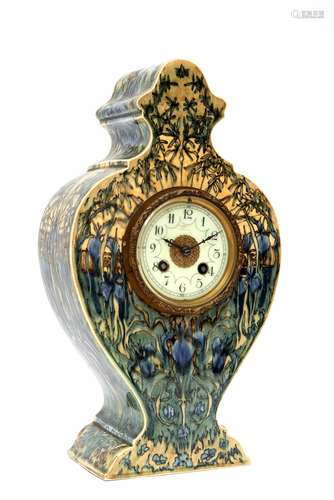 Rozenburg pottery mantle clock