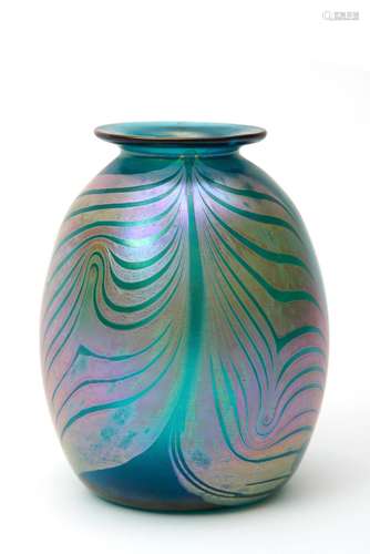 An iridescent Art Nouveau glass vase