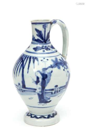 A Japanese blue & white Arita jug