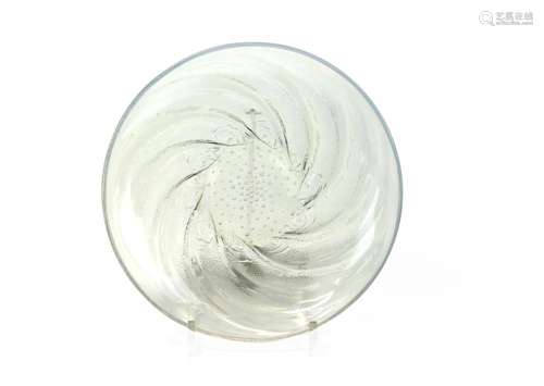 A glass shallow bowl, by Lalique