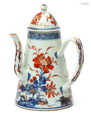 A Chinese imari chocolate pot