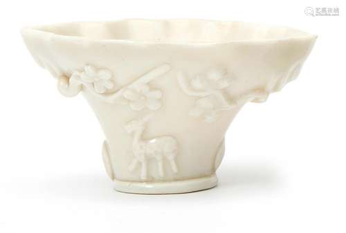 A Blanc-de-Chine libation cup