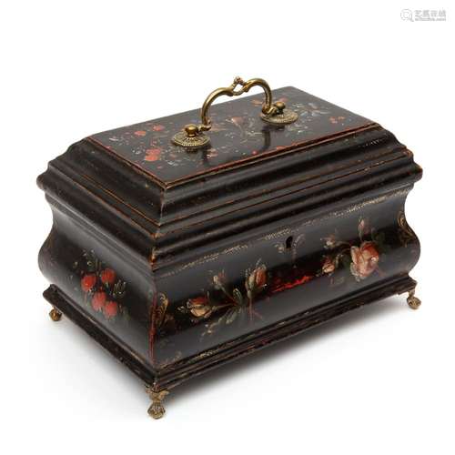 A Dutch lacquered wooden box