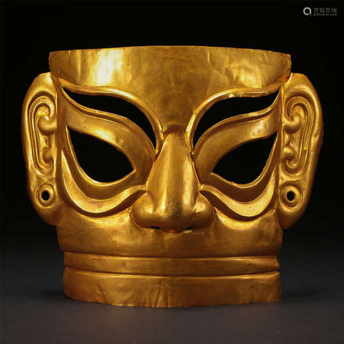 CHINESE PURE GOLD MASK ZHOU DYNASTY