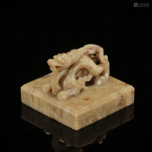 CHINESE SUGAR JADE DRAGON SEAL