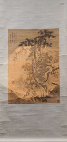 CHINESE SCROLL PAINTING OF MOUNTAIN VIEWS