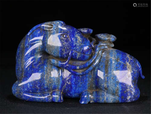 CHINESE LAPIS DEER WITH LINGCHI TABLE ITEM