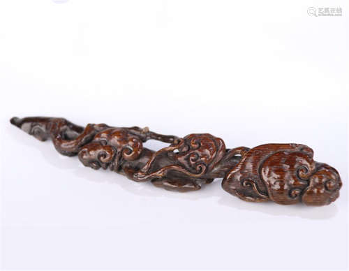 CHINESE BAMBOO CARVED RUYI SCEPTER